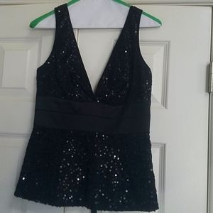 Deep V Sequin Top